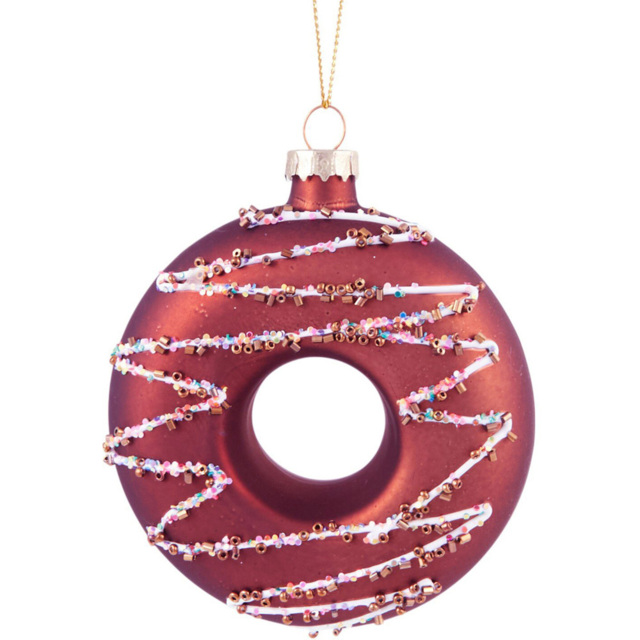 Candy Cane Lane Copper Doughnut Hanging Decoration Ornament - image 1