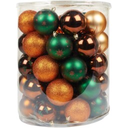 Amber Charm Amber, Orange and Green Bauble Drum 70 Pack