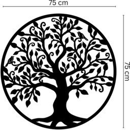 Decortie Tree of Life and Birds Silhouette Metal Wall Decor - thumbnail 4