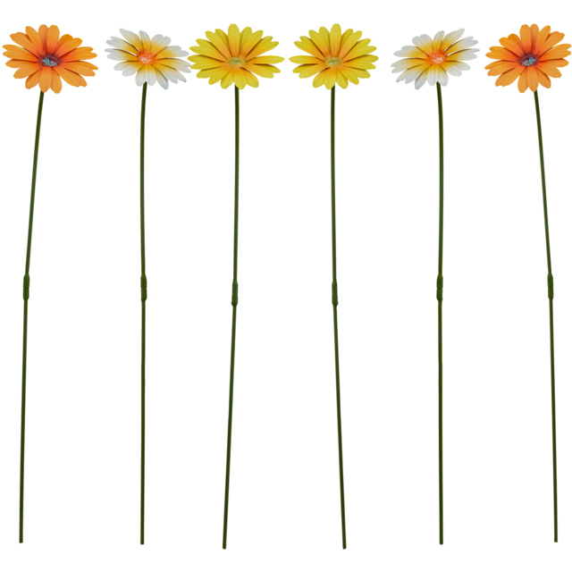 Garden Gear Yellow Orange White Metal Daisy Stake 6 Pack - image 1