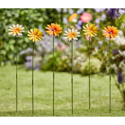 Garden Gear Yellow Orange White Metal Daisy Stake 6 Pack - thumbnail 4