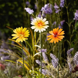 Garden Gear Yellow Orange White Metal Daisy Stake 6 Pack - thumbnail 3