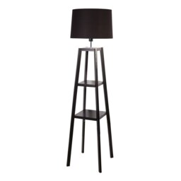 Wooden Plant Stand Floor Lamp - Black - thumbnail 3