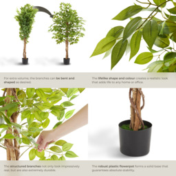 tectake Artificial Ficus Plant in Pot 160cm - thumbnail 4