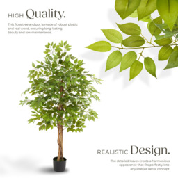 tectake Artificial Ficus Plant in Pot 160cm - thumbnail 3