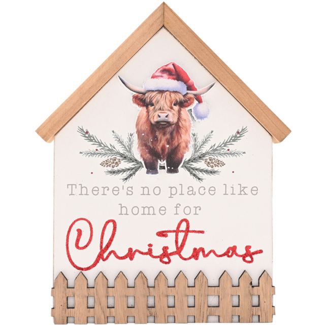 The Seasonal Gift Co. Highland Cow House Plaque - image 1
