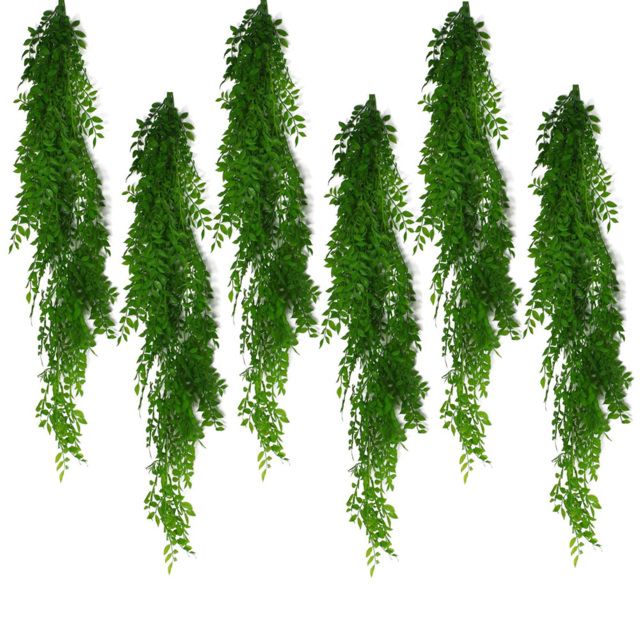 Leaf Hanging Pearls Light Green Fern Artificial Plant 100cm 6 Pack - image 1