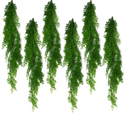Leaf Hanging Pearls Light Green Fern Artificial Plant 100cm 6 Pack - thumbnail 1