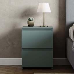 Vida Designs Denver Jasper Green 2 Drawer Large Bedside Chest - thumbnail 3