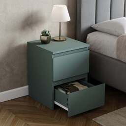 Vida Designs Denver Jasper Green 2 Drawer Large Bedside Chest - thumbnail 4