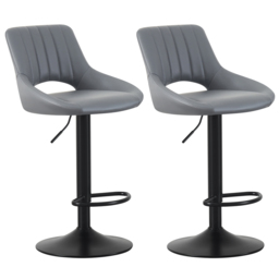 Stacey Grey Adjustable Breakfast Bar Stool with Footrest Set of 2 - thumbnail 2
