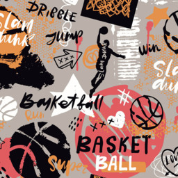 Origin Murals Graffiti Basketball Orange Wall Mural - thumbnail 2