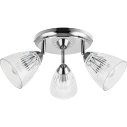 Cosylyte Athella Bathroom 3 Light Ribbed Glass Spotlight