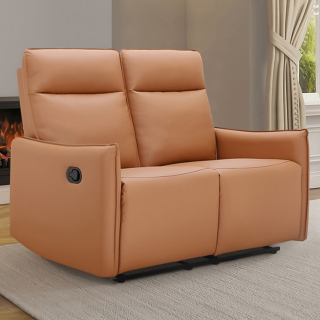 Dorel Lugo 2 Seater Cognac PU Manual Recliner Sofa - image 1
