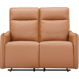 Dorel Lugo 2 Seater Cognac PU Manual Recliner Sofa - thumbnail 3