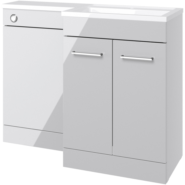 Bathstore Panama 2 Door Grey Gloss Right Hand Basin and WC Unit 1000mm - image 1