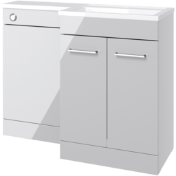 Bathstore Panama 2 Door Grey Gloss Right Hand Basin and WC Unit 1000mm
