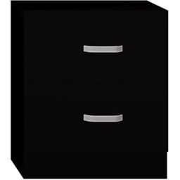 FWStyle Tunis 2 Drawer Matt Black Bedside Table - thumbnail 3