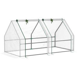 Outsunny Portable Plastic Mesh Cover Greenhouse 5.9 x 2.9ft - thumbnail 1