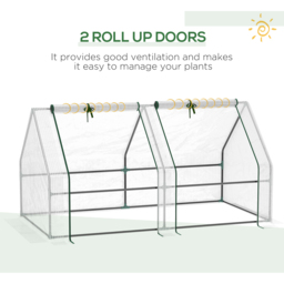 Outsunny Portable Plastic Mesh Cover Greenhouse 5.9 x 2.9ft - thumbnail 3