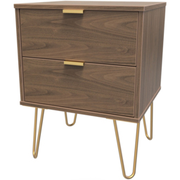 Crowndale Hong Kong 2 Drawer Carini Walnut Compact Bedside Cabinet Ready Assembled - thumbnail 2