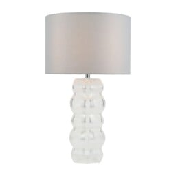 Celina Grey Fabric Shade Clear Glass Table Lamp - thumbnail 4