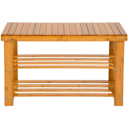 tectake 2 Shelf Shoe Rack with Bench - thumbnail 3