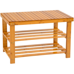 tectake 2 Shelf Shoe Rack with Bench