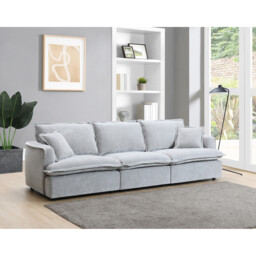 Molly 3 Seater Sofa with Ottoman - Grey - thumbnail 3