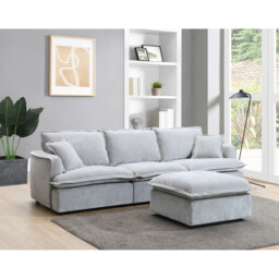 Molly 3 Seater Sofa with Ottoman - Grey - thumbnail 2