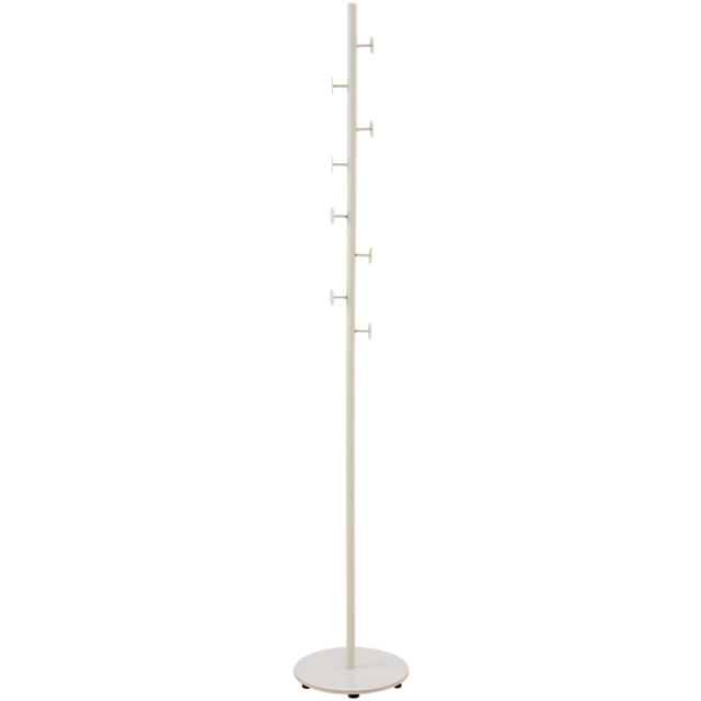 Living and Home White Minimalist Coat Stand with 8 Hooks and Marble Base - image 1