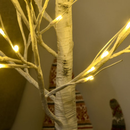 StarBright 72 Warm White LED Pre Lit White Artificial Birch Tree 4ft - thumbnail 3