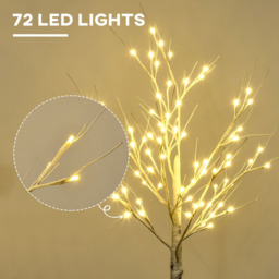 StarBright 72 Warm White LED Pre Lit White Artificial Birch Tree 4ft - thumbnail 4