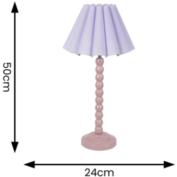 ValueLights Bobbins Lilac Scallop Tapered Shade Painted Rose LED Table Lamp - thumbnail 4