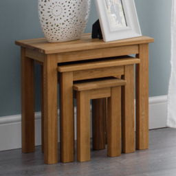 Julian Bowen Coxmoor Oak Nest of Tables Set of 3
