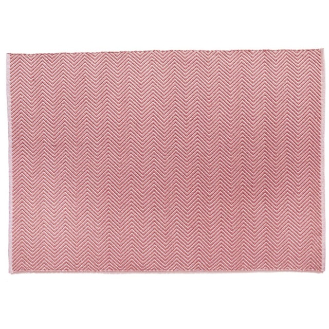 Hug Rug Coral Pink Woven Herringbone Rug 80 x 150cm - image 1