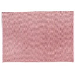 Hug Rug Coral Pink Woven Herringbone Rug 80 x 150cm - thumbnail 1
