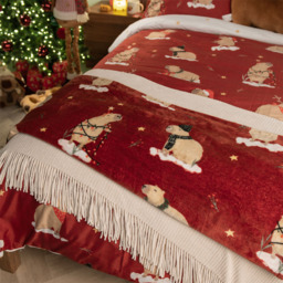 Capybara Christmas Duvet Set Red Double - thumbnail 2