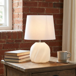 Millie Glass White Table Lamp - thumbnail 4