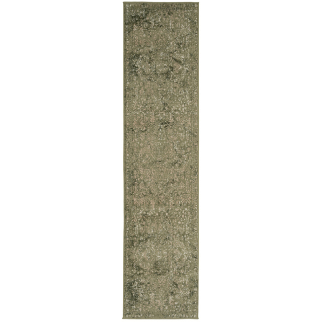Kukoon Oscar Linden Flat Vintage Green Medallion Rug 60 x 240cm - image 1