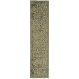 Kukoon Oscar Linden Flat Vintage Green Medallion Rug 60 x 240cm - thumbnail 1