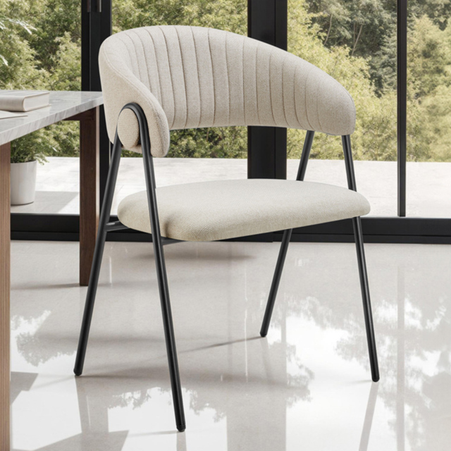 tectake Bedano Greige Padded Dining Chair Set of 6 - image 1