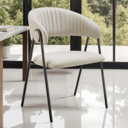 tectake Bedano Greige Padded Dining Chair Set of 6 - thumbnail 1