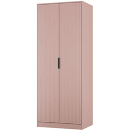 Crowndale Fluted 2 Door Kobe Pink Tall Wardrobe Ready Assembled - thumbnail 4