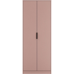 Crowndale Fluted 2 Door Kobe Pink Tall Wardrobe Ready Assembled - thumbnail 2