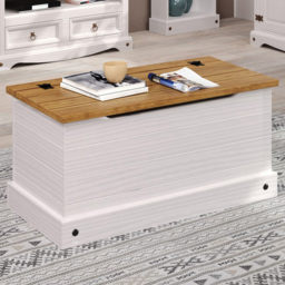 Corona White Washed Wax Finish Storage Trunk