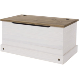Corona White Washed Wax Finish Storage Trunk - thumbnail 3