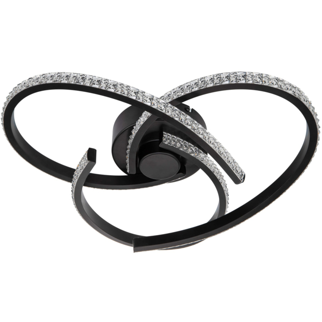 Cosylyte Moora Matt Black 3 Light Curved Beaded Ceiling Light - image 1