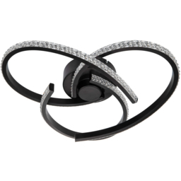 Cosylyte Moora Matt Black 3 Light Curved Beaded Ceiling Light