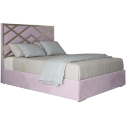 Mayfair Pink King Size Velvet Upholstered Metal Bed Frame with Panelled Headboard - thumbnail 2